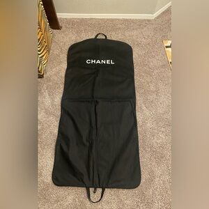 Authentic Luxurious Chanel Black Fabric Garment Bag w/ Handles and Snaps 23”x49”